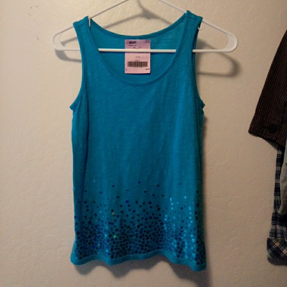 Justice size 14 teal burnout tank top